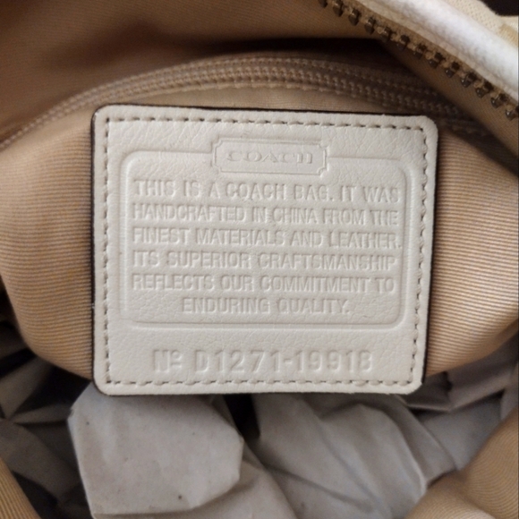 COACH LEGACY Khaki Ivory Signature Glitter Stripe Convertible Duffle Bag - Picture 10 of 11